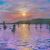 image09 Paddleboarding at Kimmeridge Bay – Original Painting