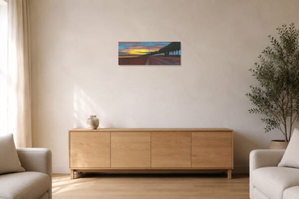 pbw-bournemouth-beach-hut-sunset-original-room Bournemouth Beach Hut Sunset – Original Painting