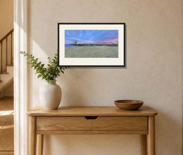 pbw-bournemouth-pier-sunset-print-framed-room Bournemouth Pier Sunset – Fine-Art Giclée Print