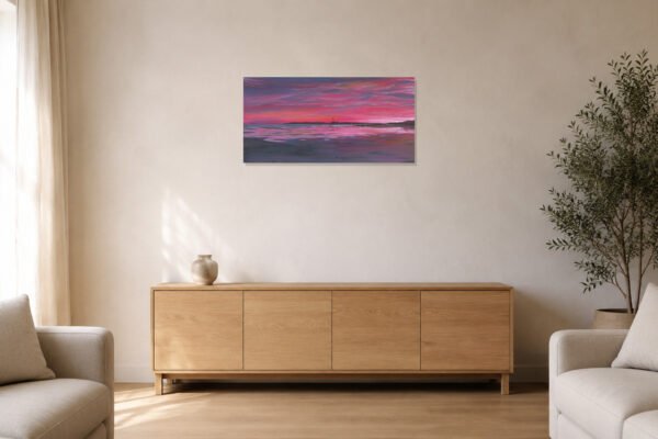 pbw-crimson-sunset-over-studland-original-room Crimson Sunset Over Studland – Original Painting