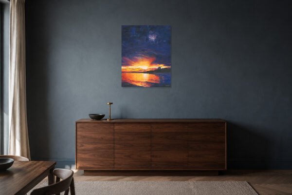 pbw-sunset-over-bournemouth-bay-original-room Sunset over Bournemouth Bay – Original Painting